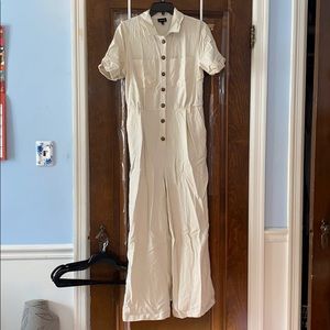 Brand new “Who What Wear” tan cargo jumpsuit